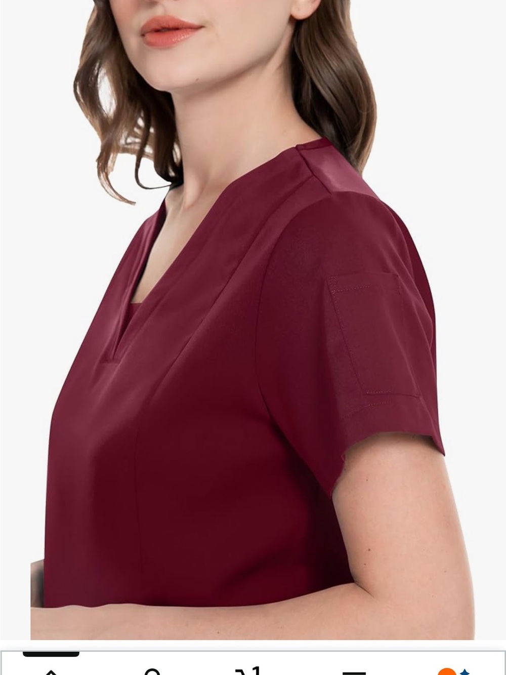 Niaahinn Women's V-Neck Scrub Top & Jogger Pants Set - Burgundy NWOT - Picture 3 of 6